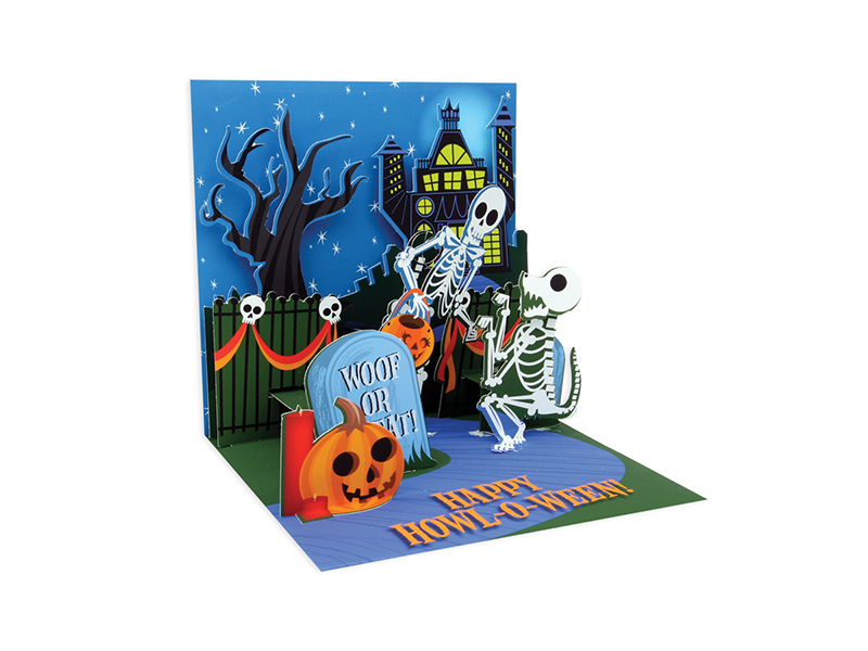 Tricks or Treats Pop Up Greeting Card Up With Paper Treasures PS-767 Halloween 