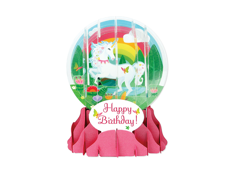 BIRTHDAY CANDLES UP-WP-EG-010 3D Pop Up Snow Globe Greetings Card 