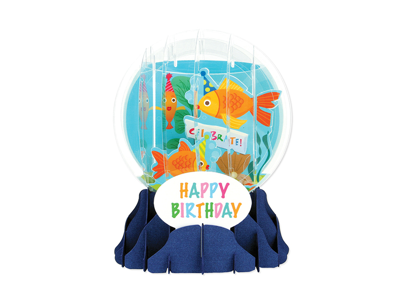 BIRTHDAY CANDLES 3D Pop Up Snow Globe Greetings Card UP-WP-EG-010 