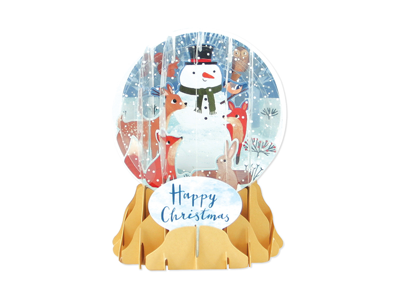 BOTANICAL CAT 3D Pop Up Snow Globe Greetings Birthday Card UP-WP-EG-058 
