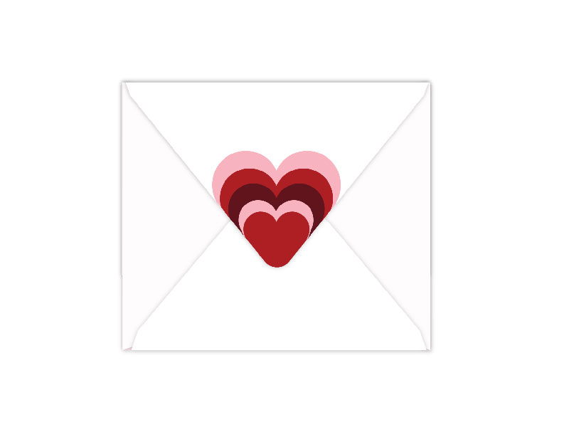 Valentines Day Clipart-red envelope with large white heart clipart